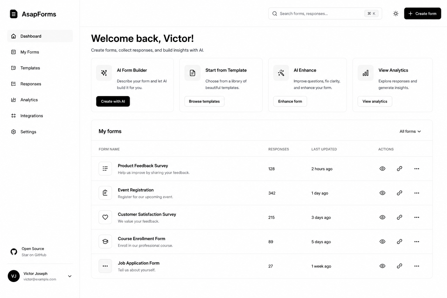 AsapForms preview